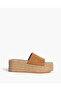 SUEDE WEDGE MULE IN CAMEL - 3