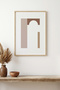 Natural Wood Framed Minimal Geometric Pattern Painting - Pastel Tones |   Huhu1488