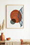 Natural Wood Framed Abstract Patterned Painting - Pastel Tones |   Huhu1357