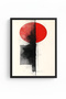 Black Wood Framed Abstract Geometric Pattern Painting - Vibrant Tones |   Huhu1229 - Single Table Black Frame - 2