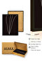 Natural Wood Framed Minimal Leaf Pattern Painting - Black and White |   Huhu1083 - 3