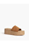 SUEDE WEDGE MULE IN CAMEL