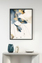 Natural Wood Framed Floral Patterned Painting - Minimal |   Huhu1292