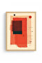 Natural Wood Framed Abstract Patterned Painting - Vibrant Tones |   Huhu1196 - 2