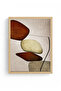 Natural Wood Framed Abstract Stone Pattern Painting - Pastel Tones |   Huhu1290 - 2