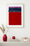 Natural Wood Framed Abstract Color Blocks Patterned Painting - Vibrant Tones |   Huhu1453