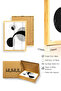 Natural Wood Framed Geometric Black and White Patterned Painting - Modern |   Huhu1224 - 3