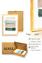 Natural Wood Framed Abstract Color Blocks Painting - Vibrant Tones |   Huhu1475 - Single Table Natural Wood Frame - 3
