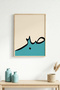 Natural Wood Framed Minimal Patterned Painting - Pastel |   Huhu1583