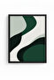 Natural Wood Framed Abstract Patterned Painting - Green and White Tones |   Huhu1011 - 2