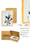 Natural Wood Framed Floral Patterned Painting - Minimal |   Huhu1316 - Single Table Natural Wood Frame - 3