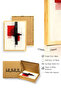 Natural Wood Framed Abstract Geometric Pattern Painting - Red-Black |   Huhu1239 - Single Table Natural Wood Frame - 3