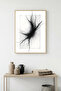 Natural Wood Framed Abstract Minimalist Painting - Black and White |   Huhu1195 - Single Table Natural Wood Frame