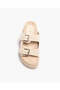 BUCKLED WEDGE MULE IN NATURAL - 5