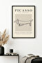 Minimalist Dog Pattern Painting with Black Wooden Frame - Black-White |   Huhu1111 - Single Table Black Frame