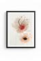 Black Wooden Framed Flower Patterned Painting - Pastel Tones |   Huhu1012 - Single Table Black Frame - 2