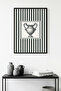 Black Wooden Framed Striped Painting - Decorative Vase |   Huhu1346 - Single Table Black Frame