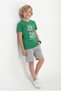 The More Print Detailed Capri Round Neck Summer Boys' Top and Bottom Set - 3