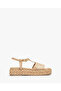 SANDAL WITH PLAITED BLOCK
