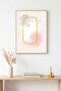 Natural Wood Framed Abstract Patterned Painting - Pastel Tones |   Huhu1522