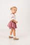 Baby Girl Summer Outfit Set with Sleeve Detail, Muslin Gingham Skirt and Shorts - 2 Piece Set - 5