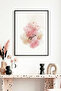 Black Wooden Framed Flower Patterned Painting - Pastel Tones |   Huhu1013 - Single Table Black Frame