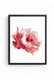Black Wooden Framed Flower Patterned Painting - Pastel Tones |   Huhu1043 - Single Table Black Frame - 2