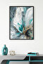 Natural Wood Framed Abstract Floral Pattern Painting - Vibrant Tones |   Huhu1297