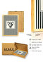 Natural Wood Framed Striped Painting - Decorative Vase |   Huhu1346 - Single Table Natural Wood Frame - 3