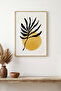 Natural Wood Framed Minimal Leaf Pattern Painting - Pastel Tones |   Huhu1462