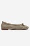 03 Green Suede Genuine Leather Women's Ballerina Shoes - 4