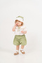 Baby Girl Summer Collar Detailed Muslin Set with Hat as a Gift - 3