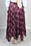 Plaid Asymmetrical Skirt A60689-1 Purple - 5