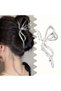 Stylish Bow Design Metal Hair Clip Silver Color Women's Bun Clip - 2