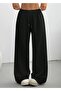 Women's Black Low Waist Sweatpants - 3