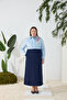 Navy Blue Classic Skirt with Pilikaşe Detail