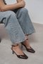 Kahla Brown Patent Leather Ankle Strap Open Toe Detail Women's Heeled Shoes - 4