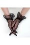 Lycra Laced Adult Tulle Gloves Black - 5