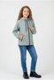 Girl's Mint Green Lined Water and Windproof Double Zipper Hooded Raincoat & Windbreaker - 2