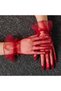 Short Size Lycra Laced Adult Tulle Gloves Red Color - 4