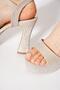 Beslop Single Strap Platform Women's Heeled Evening Dress Shoes Gold Glitter - 4