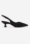 Royale Black Satin Stone Women's Short Heeled Evening Dress Shoes - 4