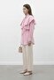 Women's Shirt with Collar, Cape Detail and Lace-Up Fastening 20758