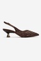 Royale Brown Satin Stone Women's Short Heeled Evening Dress Shoes - 4