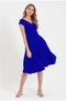 New Season Off-Shoulder Skirt Pleated Crepe Midi Length Women's Dress 31247 - 5
