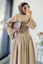 Pinterest High Waist Linen Skirt Set – Mink - 8