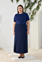 Navy Blue Classic Skirt with Pilikaşe Detail - 2