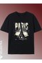 Unisex Women's Men's Paris Printed Oversize Comfortable Daily Use Combed Cotton T-Shirt
