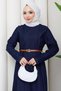 Beli Pensli Belted Denim Dress Dark Blue Hm2896 - 7