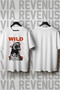 Wild Printed Crew Neck Loose Fit 100% Cotton Unisex Tshirt